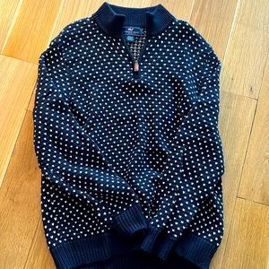 Men’s Vineyard Vines Large navy and white 1/4 zip sweater. Super soft!